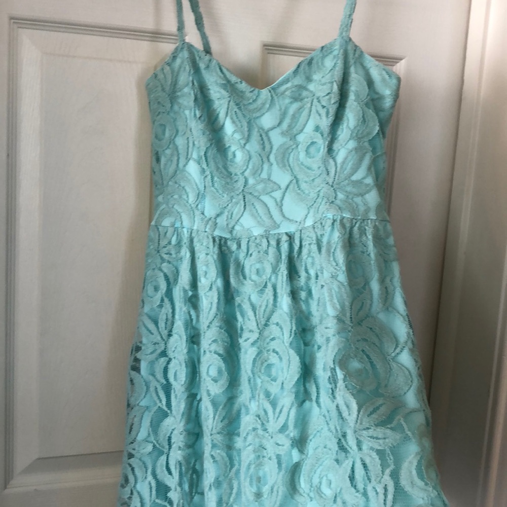 Nordstrom Mint Lace Spaghetti Strap Dress